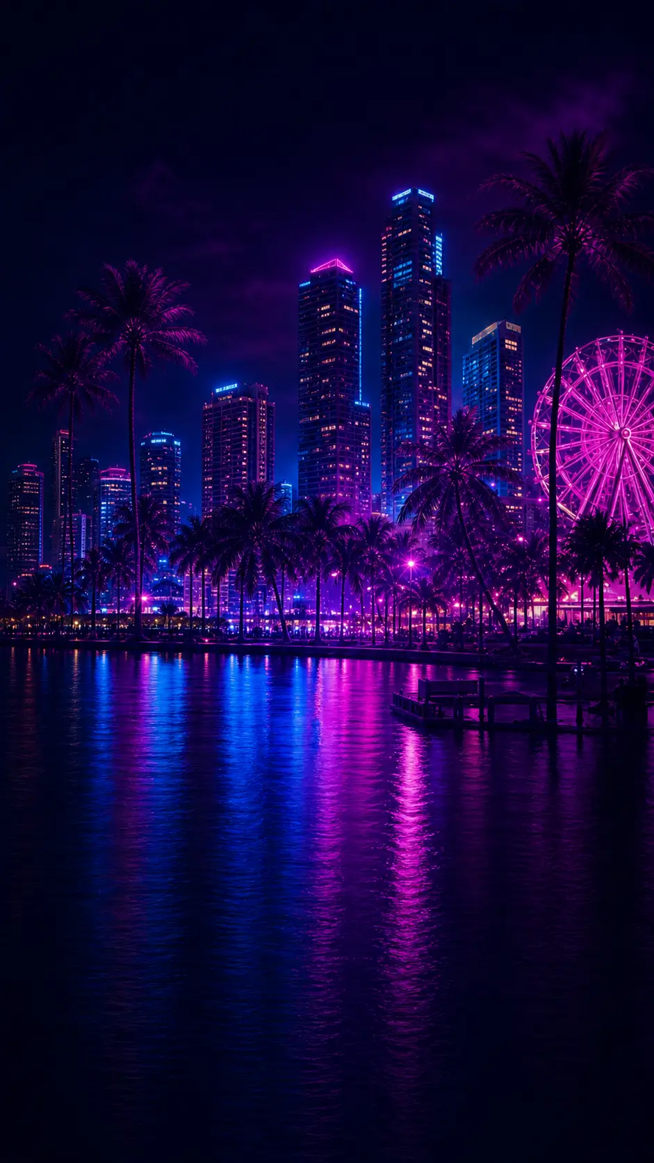 Skyline nocturno de Miami